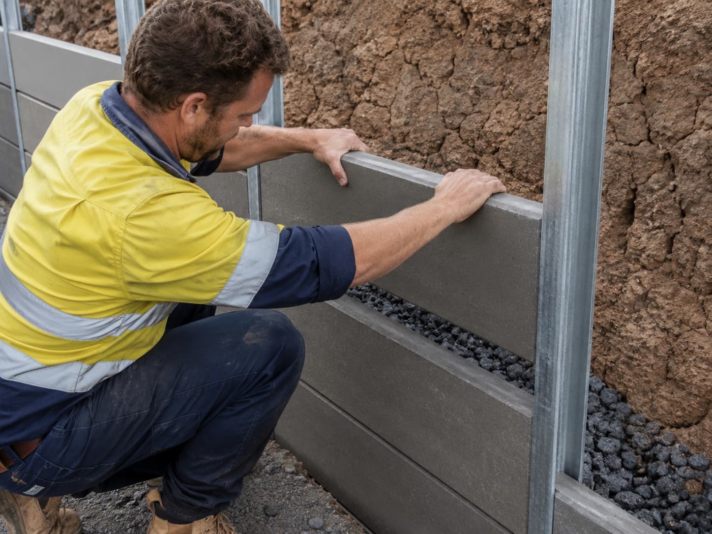 concrete sleeper retaining wall Ipswich