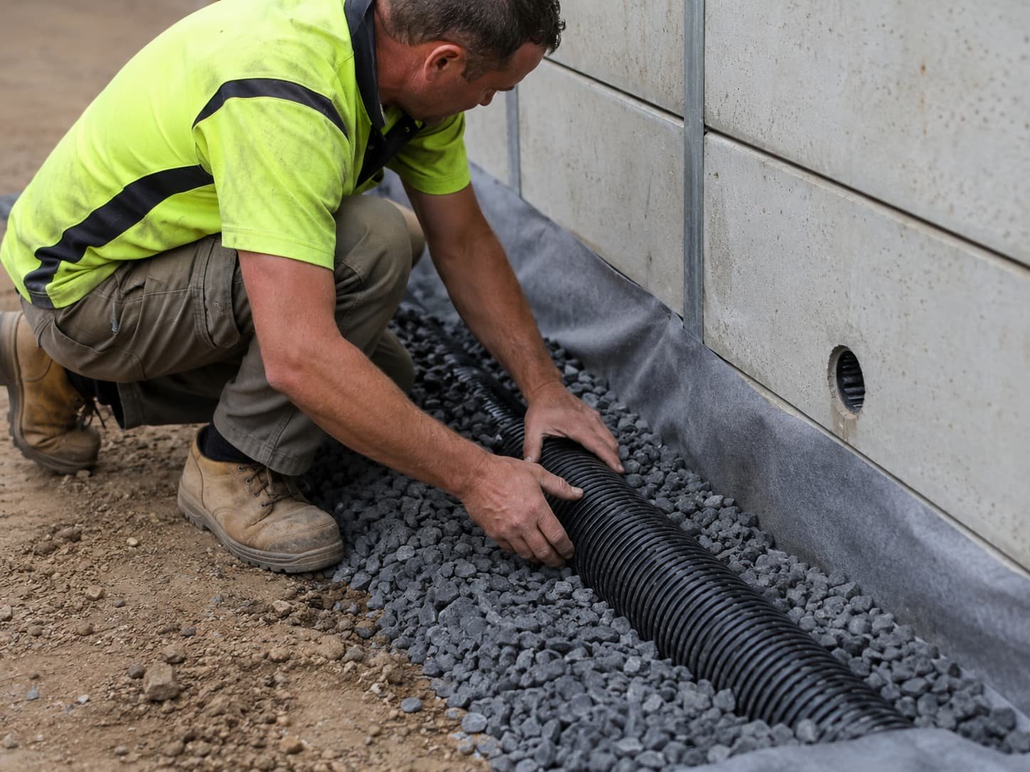 retaining wall drainage and repairs Ipswich