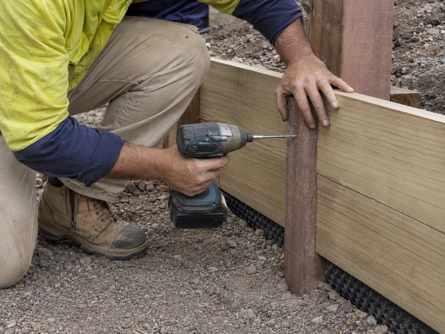 timber sleeper retaining wall Ipswich